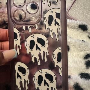 Skull Design Phone Case - Black and White